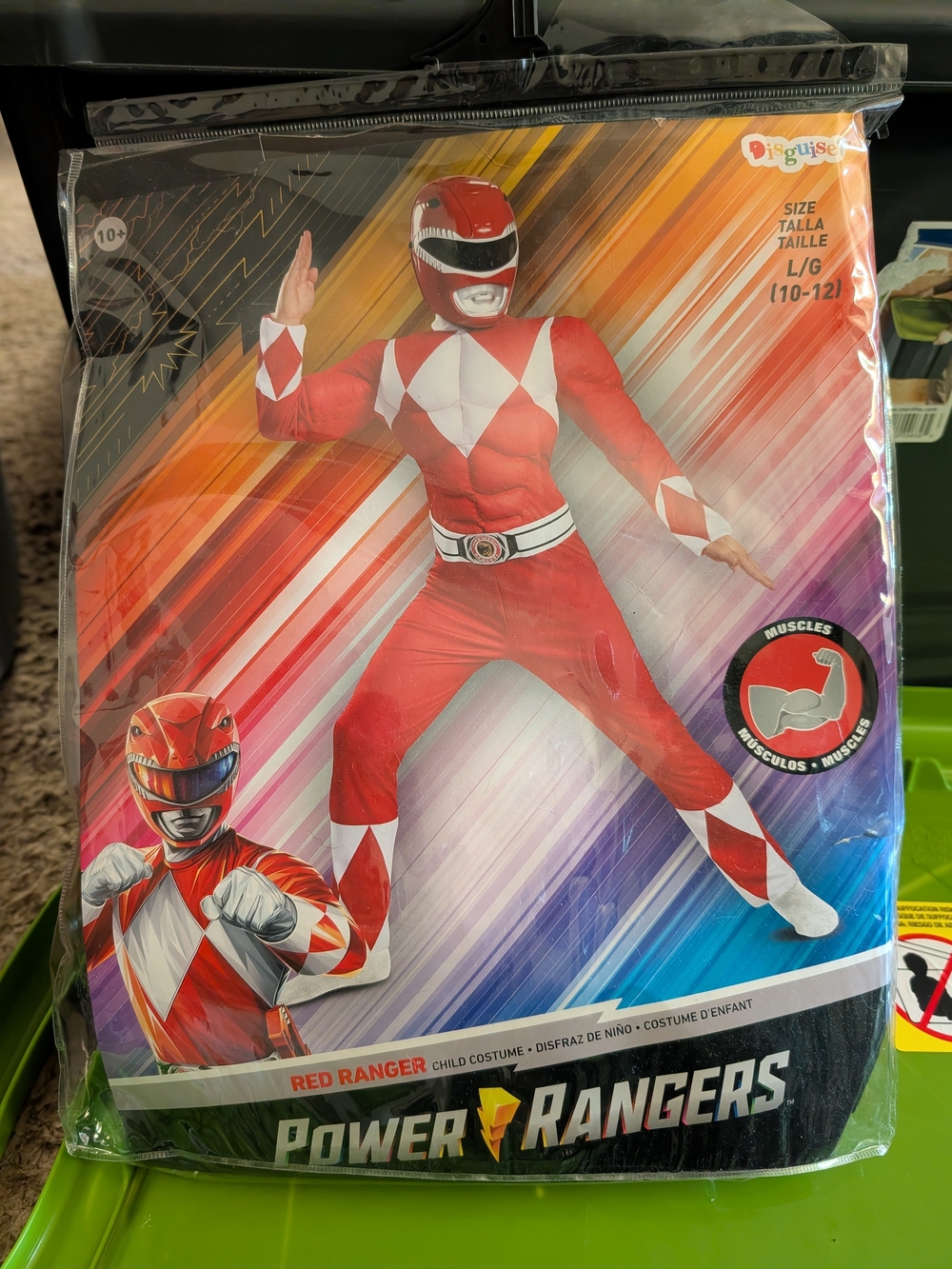 Disguise Mighty Morphin Power Rangers Red Ranger Muscle Child Costume Size 10-12